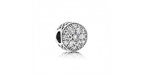 Pandora Abstract silver charm with clear cubic zirconia 791762CZ ...